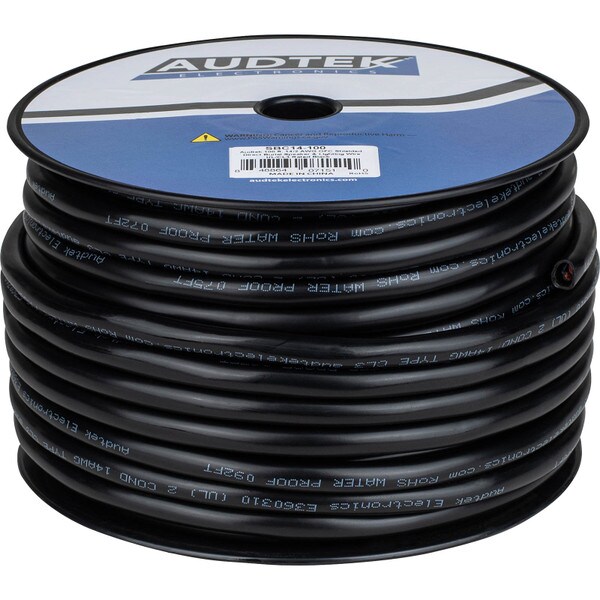 Main product image for Audtek SBC14-100 100 ft. 14/2 AWG OFC Shielded Direct Burial Speaker & Lighting Wire UL/CL3 Rated Black100-477